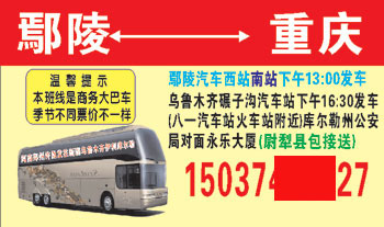 鄢陵到重庆名片正面