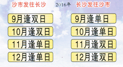 荆州沙市到长沙名片正面